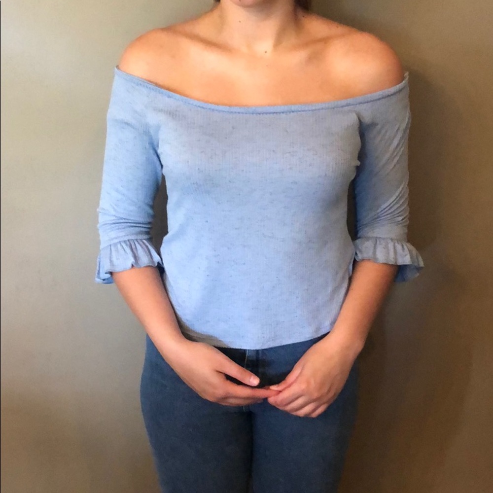 Light blue off the shoulder top - never worn